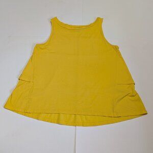 Ann Taylor Loft sleeveless tank top in vibrant yellow, tiered back, size XS